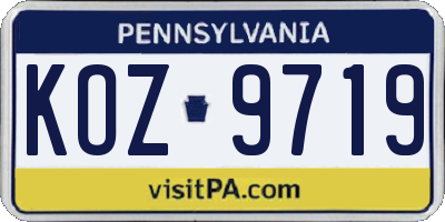 PA license plate KOZ9719
