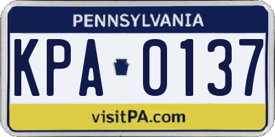 PA license plate KPA0137