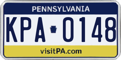 PA license plate KPA0148