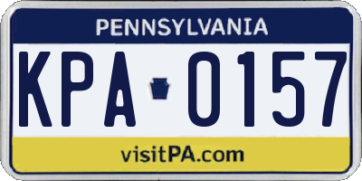 PA license plate KPA0157