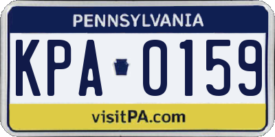 PA license plate KPA0159