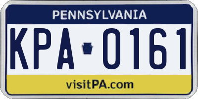 PA license plate KPA0161