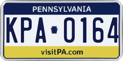 PA license plate KPA0164