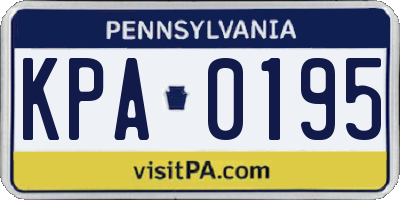 PA license plate KPA0195