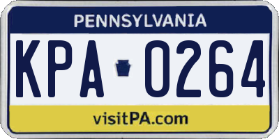 PA license plate KPA0264