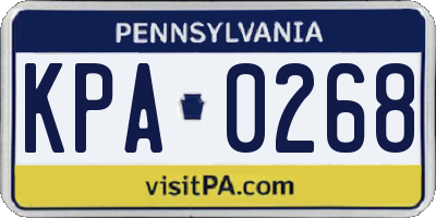 PA license plate KPA0268