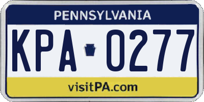 PA license plate KPA0277