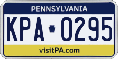 PA license plate KPA0295