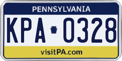 PA license plate KPA0328