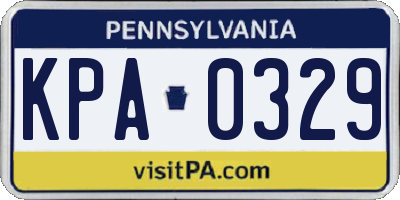 PA license plate KPA0329