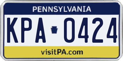 PA license plate KPA0424