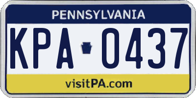 PA license plate KPA0437