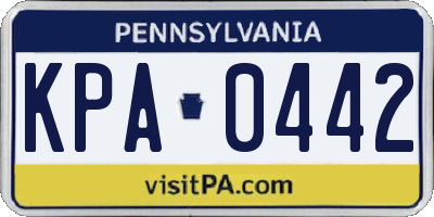 PA license plate KPA0442