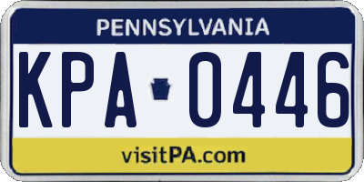 PA license plate KPA0446