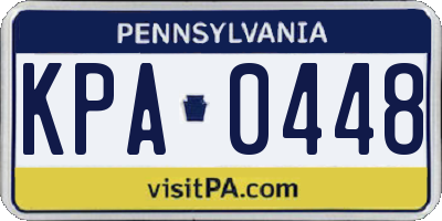 PA license plate KPA0448