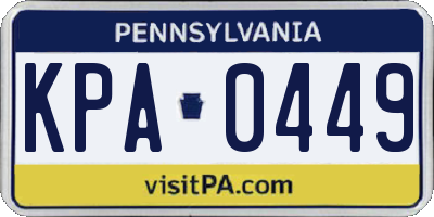 PA license plate KPA0449