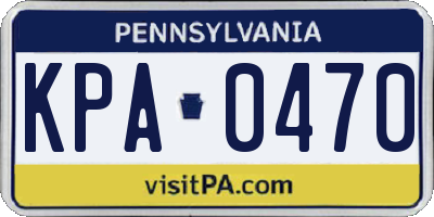 PA license plate KPA0470