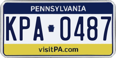 PA license plate KPA0487