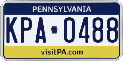 PA license plate KPA0488