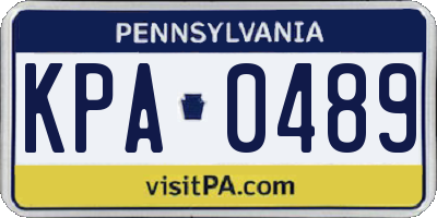 PA license plate KPA0489