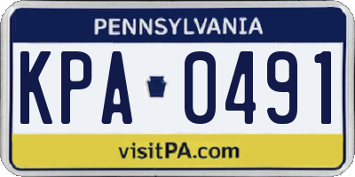 PA license plate KPA0491