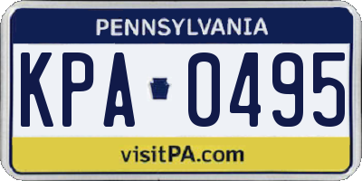 PA license plate KPA0495