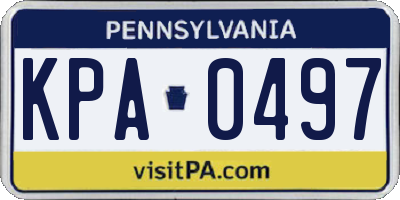 PA license plate KPA0497