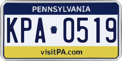 PA license plate KPA0519