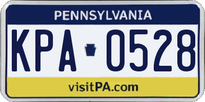 PA license plate KPA0528