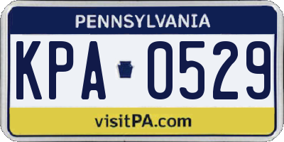 PA license plate KPA0529
