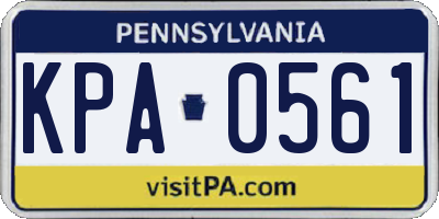PA license plate KPA0561