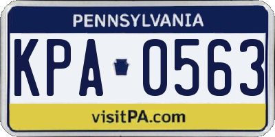 PA license plate KPA0563