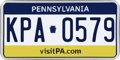 PA license plate KPA0579