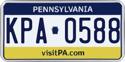 PA license plate KPA0588