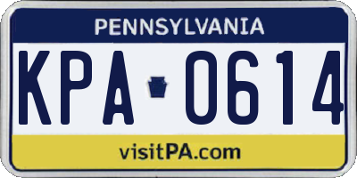 PA license plate KPA0614