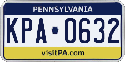 PA license plate KPA0632