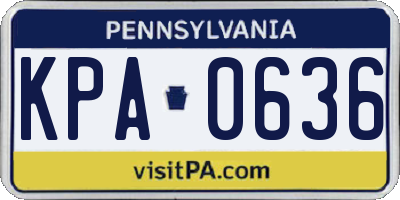 PA license plate KPA0636
