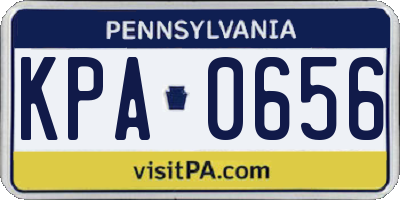 PA license plate KPA0656