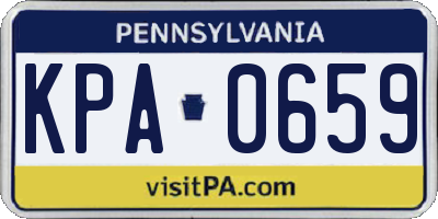 PA license plate KPA0659