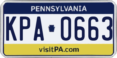 PA license plate KPA0663