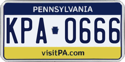 PA license plate KPA0666