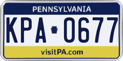 PA license plate KPA0677