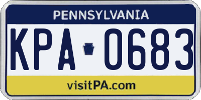 PA license plate KPA0683