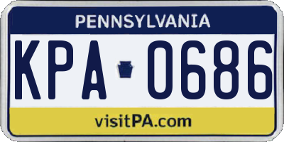 PA license plate KPA0686