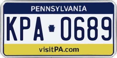 PA license plate KPA0689