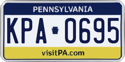 PA license plate KPA0695