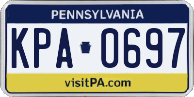 PA license plate KPA0697