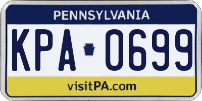PA license plate KPA0699