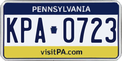 PA license plate KPA0723