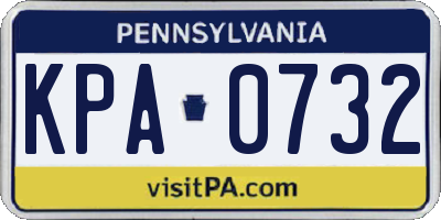 PA license plate KPA0732